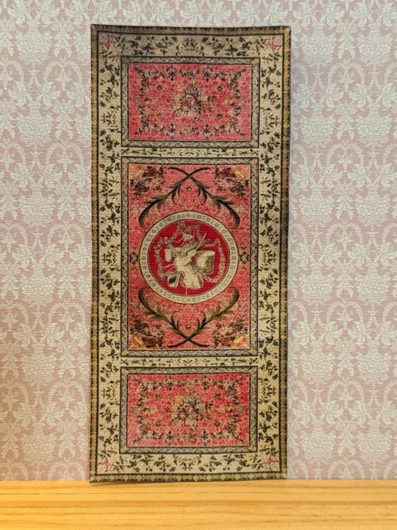 1:12 Dollhouse Miniature 18th century Axminster Carpet, Regency Rug, One Inch Scale