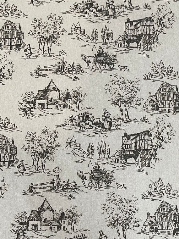 1:12 Dollhouse Miniature Wallpaper, Pastoral, Scale One Inch