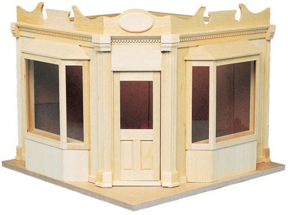 12th scale Wooden Dollhouse Miniature Kit, Shop Around The Corner