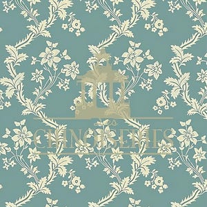 PAPIER PEINT miniature pour maison de poupée, Grand Trianon, échelle 2,5 cm