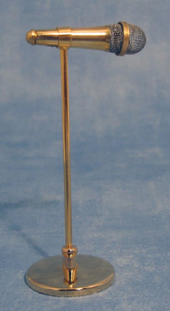 Dollhouse Miniature Microphone with Stand, 1:12 scale