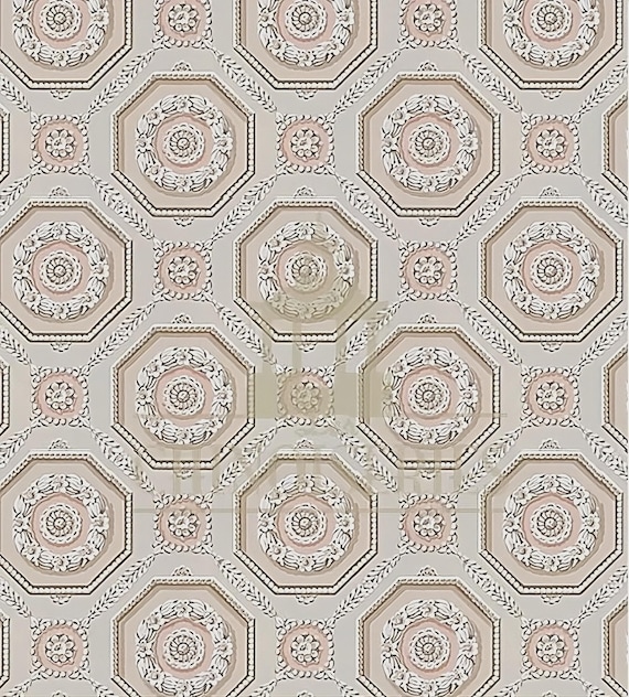 1:12 Dollhouse Miniature WALLPAPER, CEILING PAPER, Floor Paper, Napoli, Scale One Inch