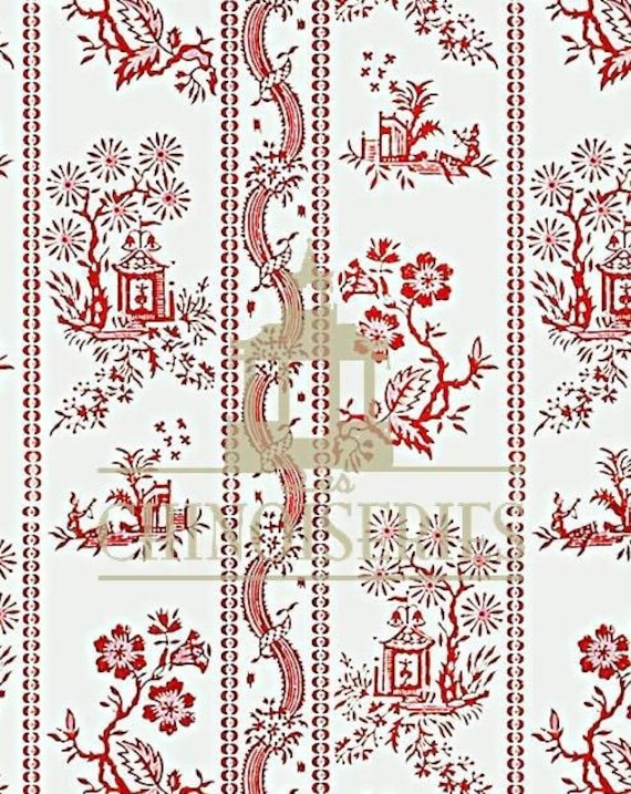 1:12 Dollhouse Miniature WALLPAPER, Red Lacquer, Scale One Inch