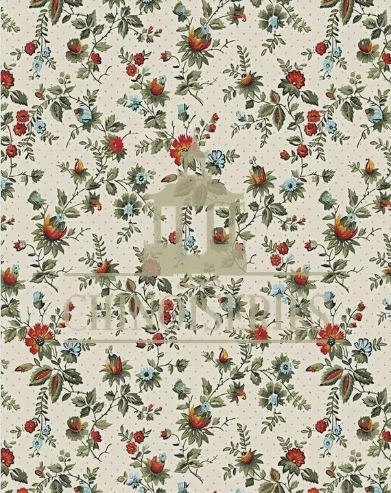 1:12 Dollhouse Miniature WALLPAPER, Anise, Scale One Inch