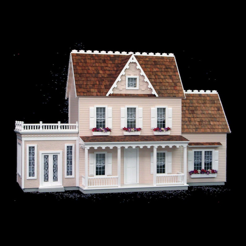 Scale One Inch, Emily, A Vermont Farmhouse Wooden Dollhouse Kit, 1:12, FREE USA SHIPPING image 5