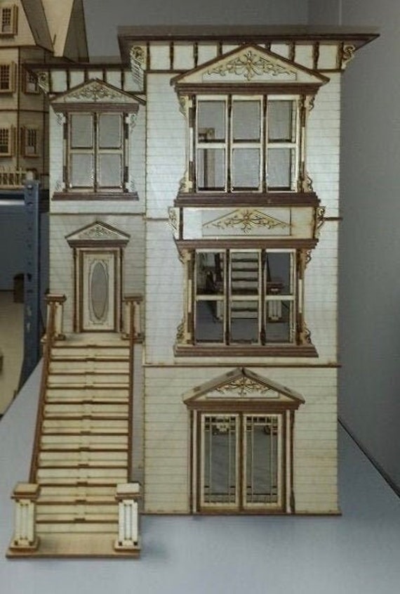 1:24 Wooden Dollhouse Kit, San Francisco Painted Lady, Half Inch Scale