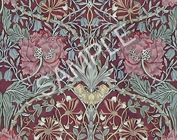 1:12 Dollhouse Miniature Victorian Wallpaper, Middlesex, Scale One Inch