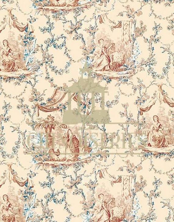 1:12 Dollhouse Miniature WALLPAPER, La Grande Dame, Scale One Inch