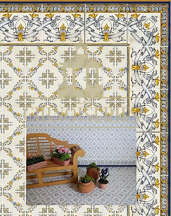 1:12 Dollhouse Miniature WALLPAPER, FLOOR PAPER, Fresh, Scale One Inch