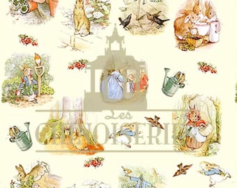 1:12 Dollhouse WALLPAPER, Peter Rabbit, Scale One Inch