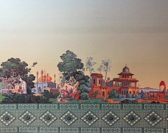 Dollhouse Miniature Wallpaper, Wall Mural, Indian Empire 1, 1:12 scale