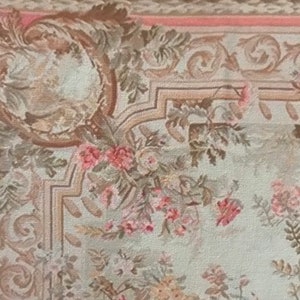 Dollhouse Miniature Romantic Shabby Chic Room size French Aubusson Rug, Venus, 1:12 Scale