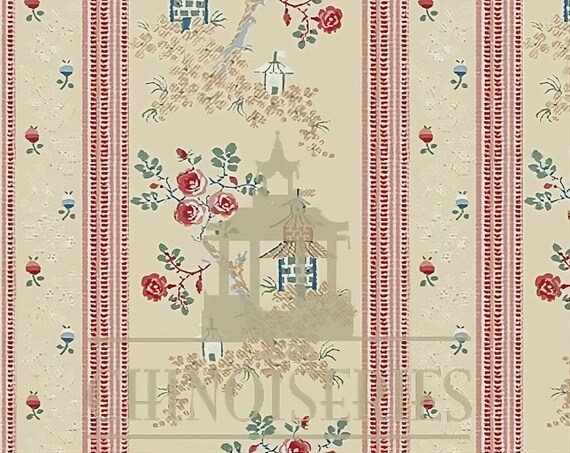 1:12 Dollhouse Miniature WALLPAPER, China Rose, Scale One Inch