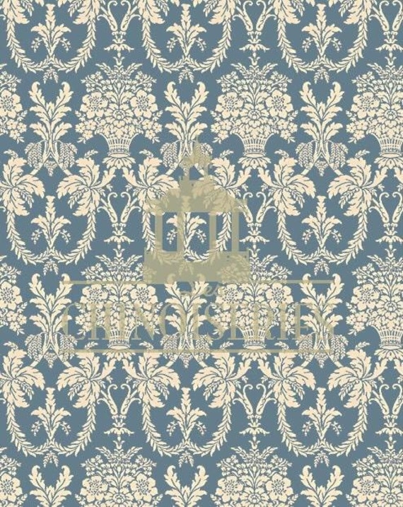 1:12 Dollhouse Miniature FABRIC, Matching Fabric, Aegean, Scale One Inch