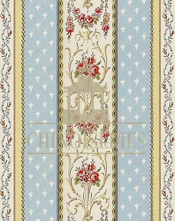 1:12 Dollhouse Miniature FABRIC, Matching Fabric Claire, Scale One  Inch