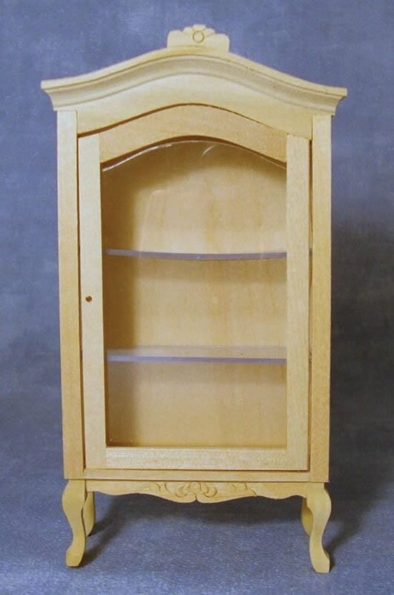 12th scale Barewood Dollhouse Miniature Furniture, Display Cabinet, Curiosity Cabinet, Shop Display, 1:12 scale