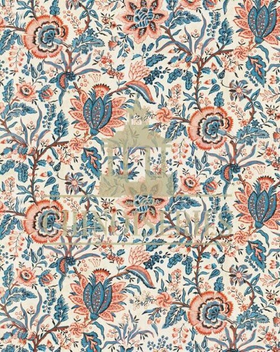 1:12 Dollhouse Miniature FABRIC, Matching Fabric, Guillaume, Scale One Inch