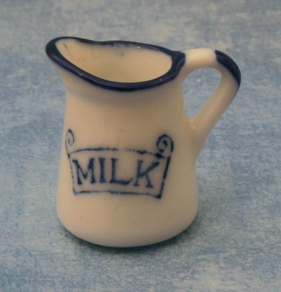 1:12 Dollhouse Miniature Ceramic Milk Pitcher, one inch scale
