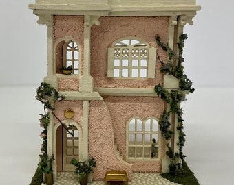 1:144 Micro Mini Wooden Dollhouse KIT, Villa, 1/144 scale