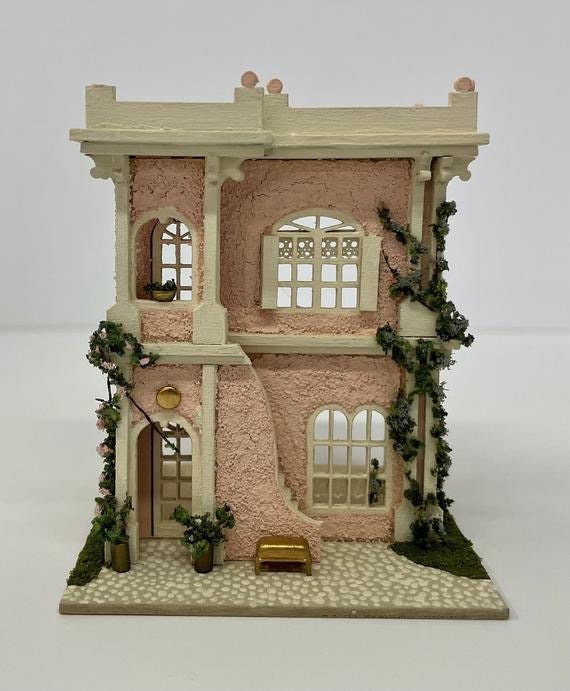 1:144 Micro Mini Wooden Dollhouse KIT, Villa, 1/144 scale