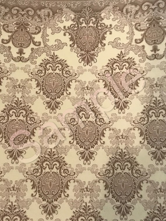 Dollhouse Miniature Wallpaper, Fleur de Lis, 1:12 scale