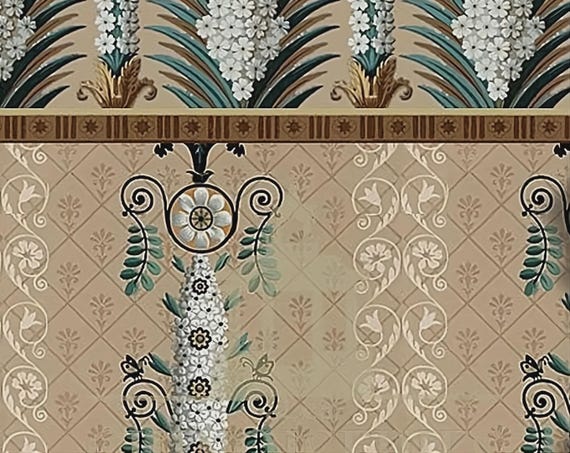 1:12 Dollhouse Miniature WALLPAPER, FDL, Scale One Inch