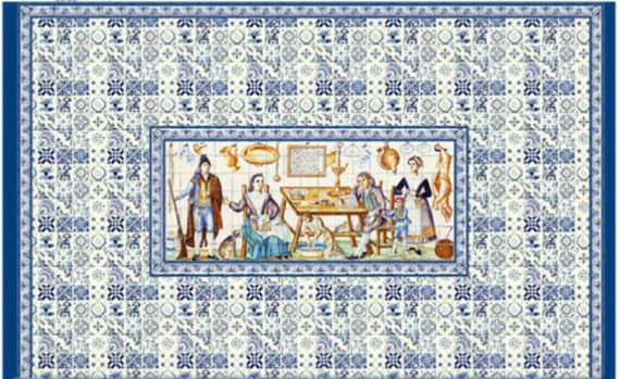 Dollhouse Miniature Wallpaper, Faux Tile, Don Joseph, 1:12 scale