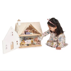 1st Wooden Dollhouse, Charming Countryside Cottage, INCLUDES FURNITURE image 6