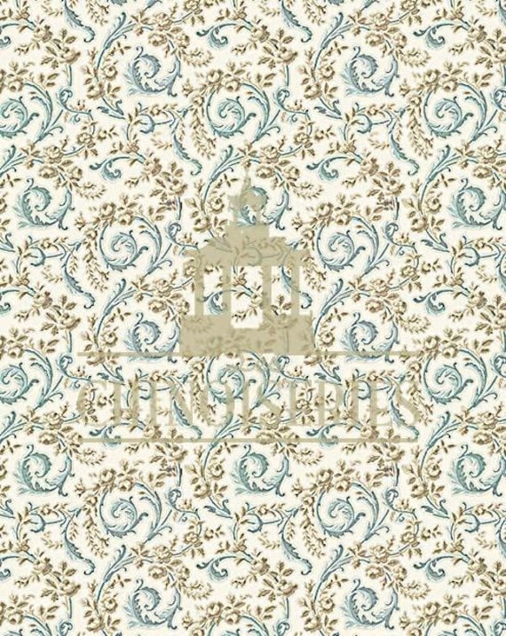 1:12 Dollhouse Miniature WALLPAPER, Raphael, One Inch Scale