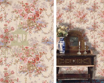 Dollhouse Miniature Wallpaper, Isabella, 1:12 Scale - Etsy