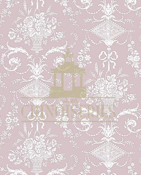 1:12 Dollhouse Miniature WALLPAPER, Mauve, Scale One Inch