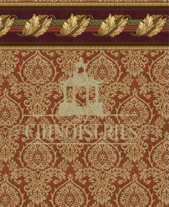1:12 Dollhouse Miniature WALLPAPER, Majesty, Scale One Inch