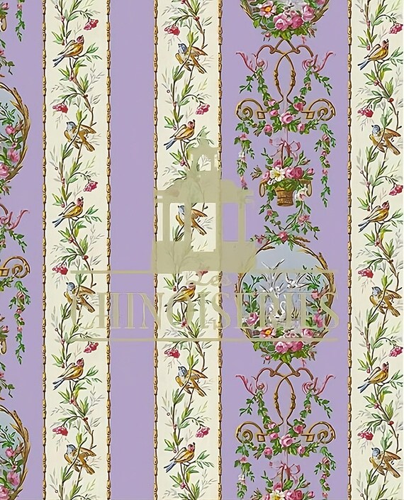 1:12 Dollhouse Miniature FABRIC, Matching Fabric, Swan Lake, Scale One Inch