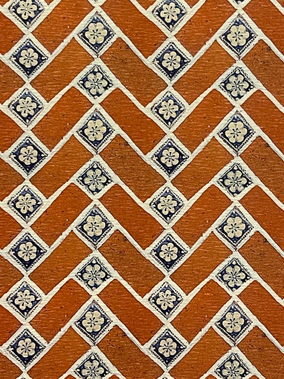 1:12 Dollhouse Miniature WALLPAPER, Floor Paper, Patio Tile, Scale One Inch