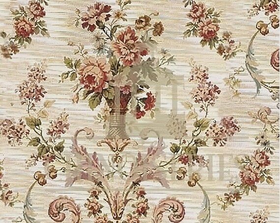 1:12 Dollhouse Miniature WALLPAPER, Rebecca, Scale One Inch