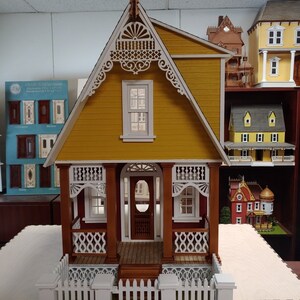 Bliss Two Story House with Porch : Lot 39  House with porch, Antique  dollhouse, Doll home