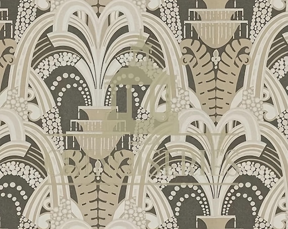 1:12 Dollhouse Miniature WALLPAPER, Art Deco, Scale One Inch