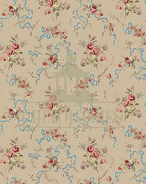1:12 Dollhouse Miniature WALLPAPER, May, Scale One Inch