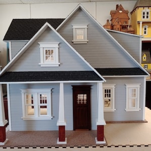 1:12 Craftsman Cottage Wooden Dollhouse KIT, One Inch Scale