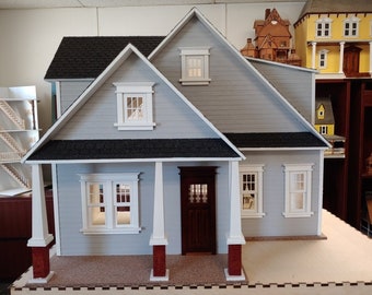 1:12 Craftsman Cottage Wooden Dollhouse KIT, One Inch Scale