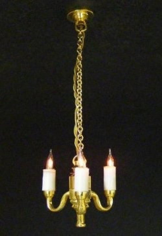 Half Scale Dollhouse Miniature Chandelier, 1:24 scale