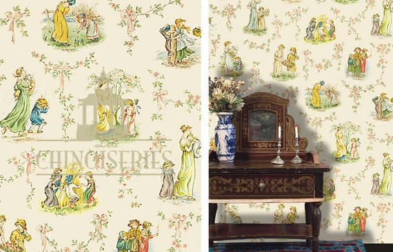 Dollhouse Miniature Wallpaper, Sensibility, 1:12 scale