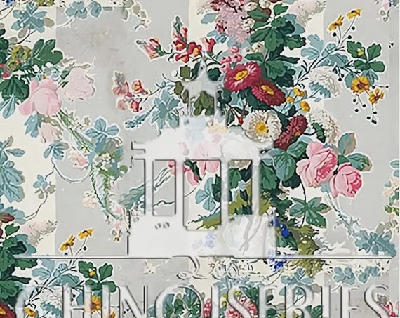 1:12 Dollhouse Miniature FABRIC, Matching Fabric, Shabby Rose, Scale One Inch