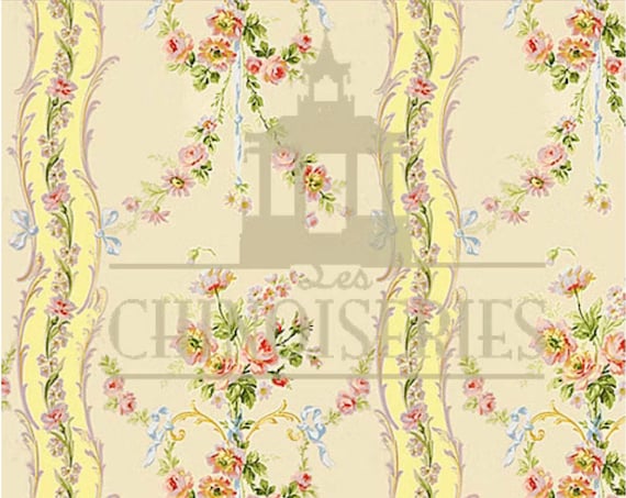 1:12 Dollhouse Miniature FABRIC, Matching Fabric Fabric, Melanie, Scale One Inch
