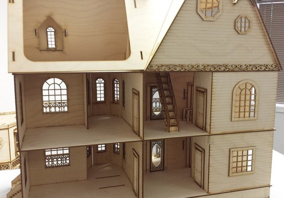 Casa Delle Bambole Vittoriano Culla Noce 1:24 Scala Mezza - Foto 6