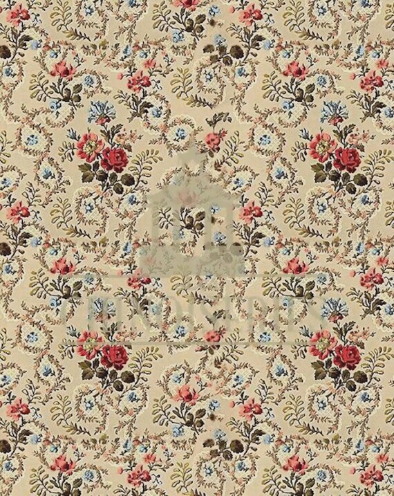 1:12 Dollhouse Miniature WALLPAPER, Madame, Scale One Inch