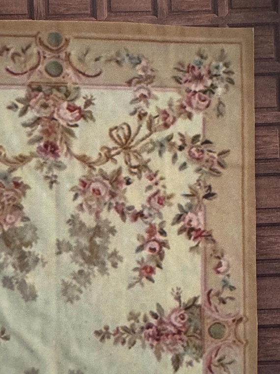 1:12 Dollhouse Miniature French Savonnerie Rug "Helen", Scale One Inch