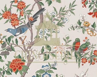 1:12 Dollhouse Miniature WALLPAPER, Bluebird, Scale One Inch