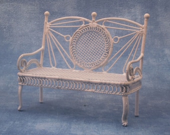 Dollhouse Miniature Furniture, White Patio Furniture, 1:12 scale