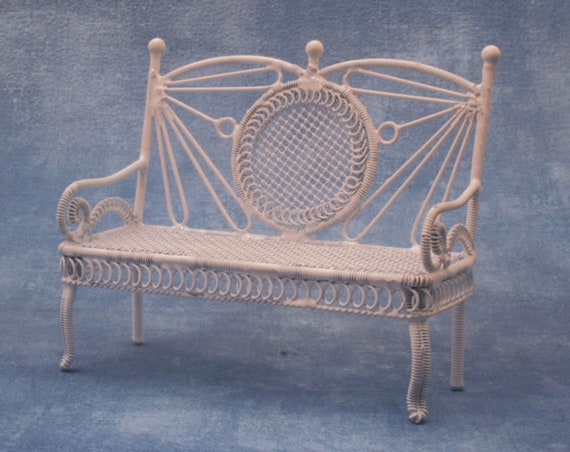 12th scale Dollhouse Miniature Furniture, White Patio Furniture, 1:12 scale